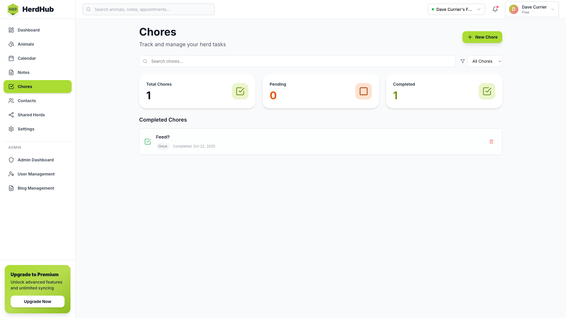 Task & Chore Management Screenshot