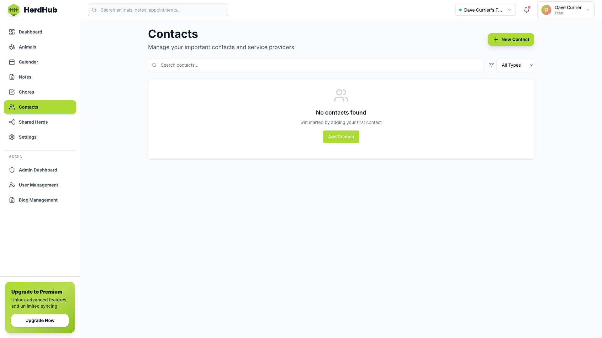 Contact Management Screenshot