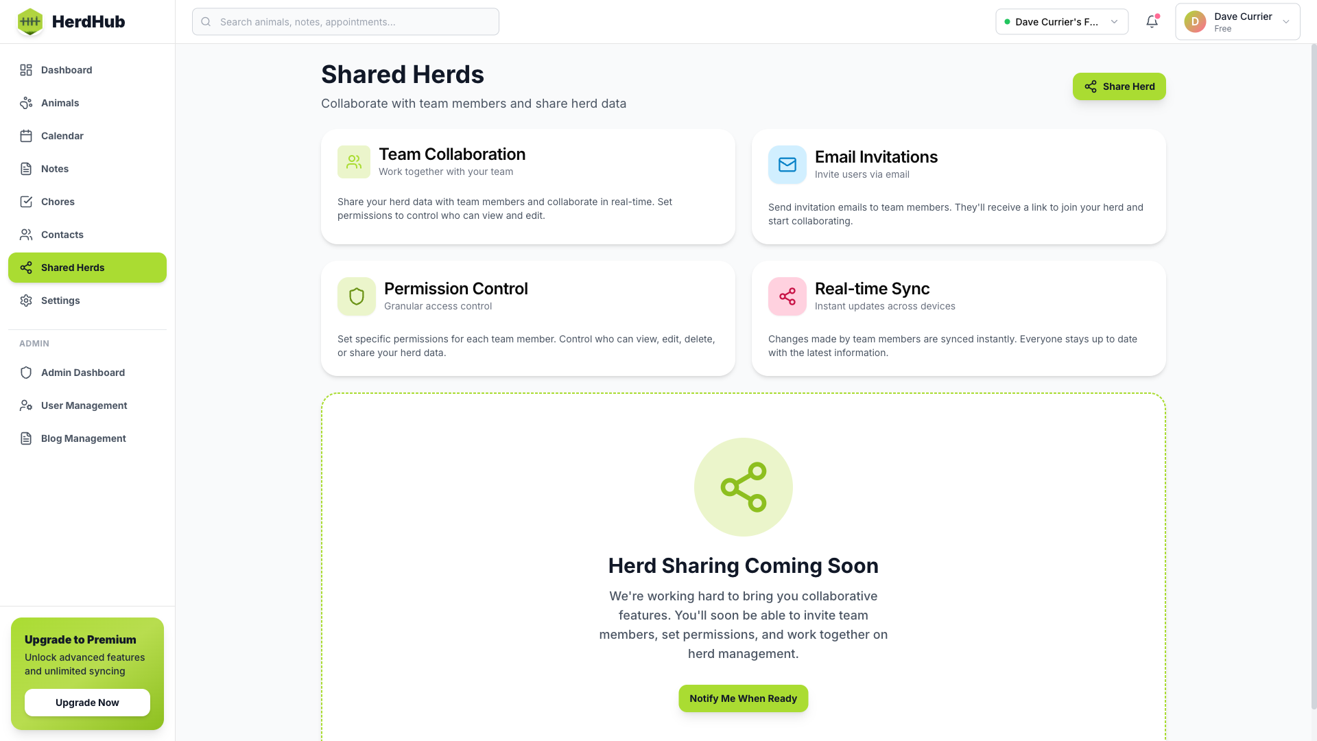 Multi-Herd & Sharing Screenshot